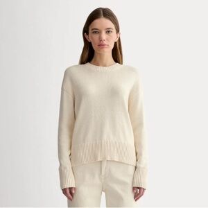 Everlane boxy sweater in everyday cotton, XS, canvas color